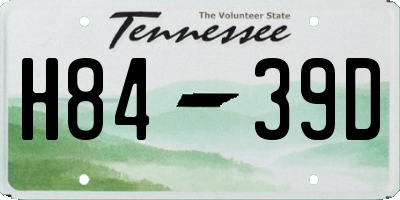 TN license plate H8439D