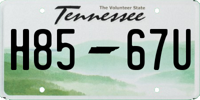 TN license plate H8567U