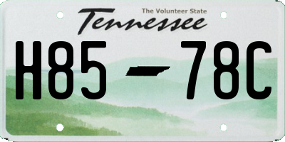 TN license plate H8578C