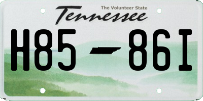 TN license plate H8586I