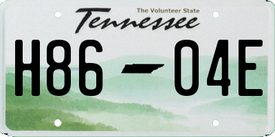 TN license plate H8604E