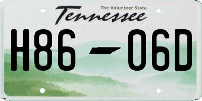 TN license plate H8606D