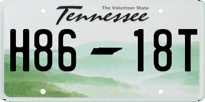 TN license plate H8618T