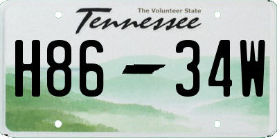 TN license plate H8634W