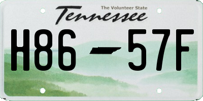TN license plate H8657F