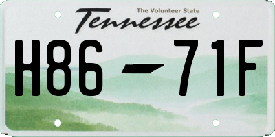 TN license plate H8671F