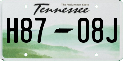 TN license plate H8708J