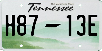 TN license plate H8713E