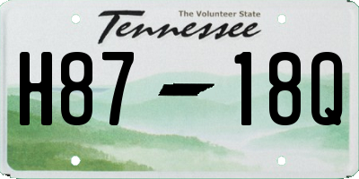 TN license plate H8718Q