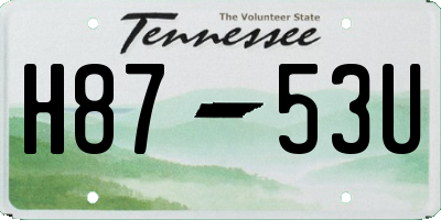 TN license plate H8753U