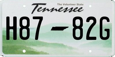 TN license plate H8782G