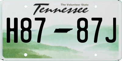TN license plate H8787J