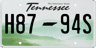 TN license plate H8794S