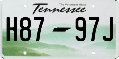 TN license plate H8797J