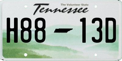 TN license plate H8813D