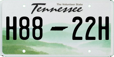 TN license plate H8822H