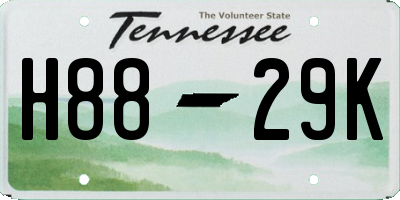 TN license plate H8829K