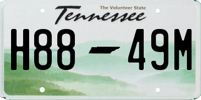 TN license plate H8849M