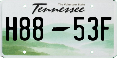 TN license plate H8853F