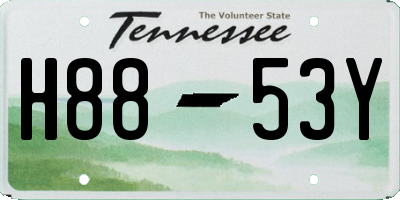 TN license plate H8853Y