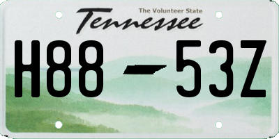 TN license plate H8853Z