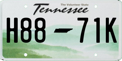 TN license plate H8871K