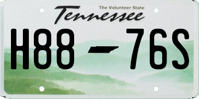 TN license plate H8876S