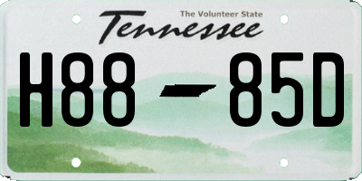 TN license plate H8885D