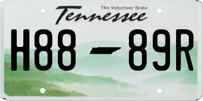 TN license plate H8889R