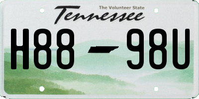 TN license plate H8898U