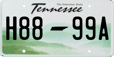 TN license plate H8899A