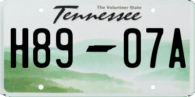 TN license plate H8907A