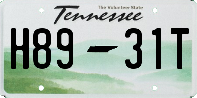 TN license plate H8931T