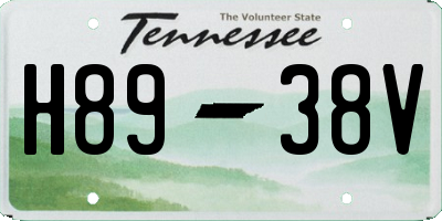 TN license plate H8938V