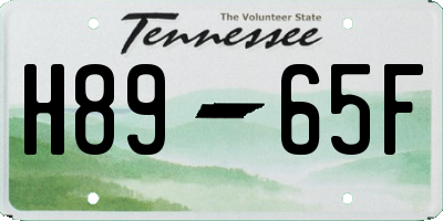 TN license plate H8965F