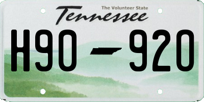 TN license plate H9092O