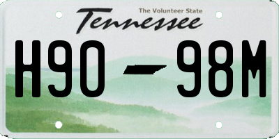 TN license plate H9098M