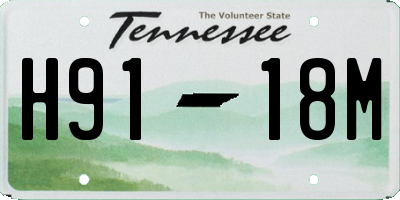 TN license plate H9118M