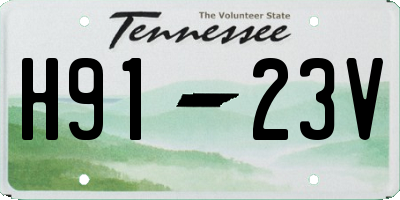 TN license plate H9123V