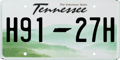 TN license plate H9127H