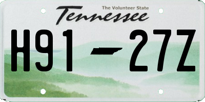 TN license plate H9127Z