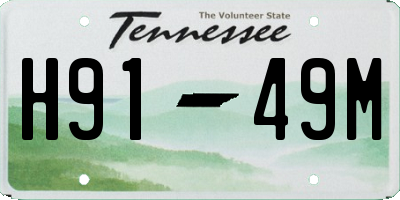 TN license plate H9149M