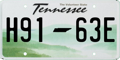 TN license plate H9163E