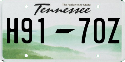 TN license plate H9170Z