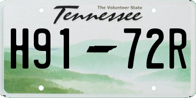 TN license plate H9172R