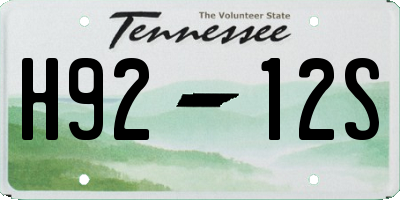 TN license plate H9212S