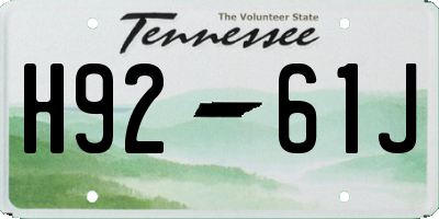 TN license plate H9261J