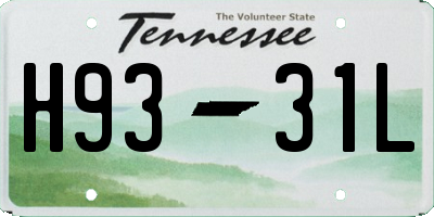TN license plate H9331L