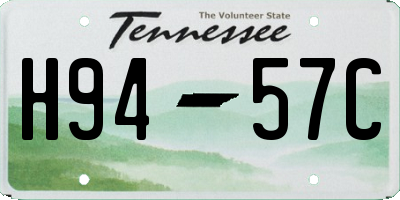 TN license plate H9457C