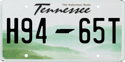 TN license plate H9465T